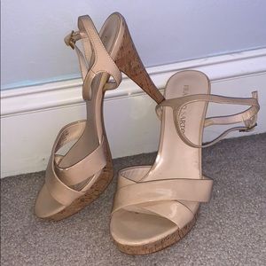 tan high heel shoes